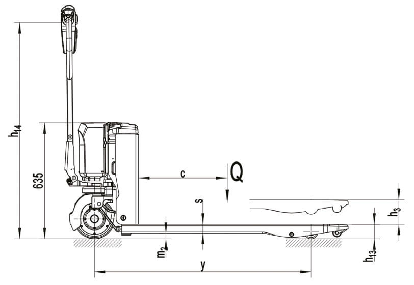 Электрическая самоходная тележка Noblelift PWB150 1500 кг
