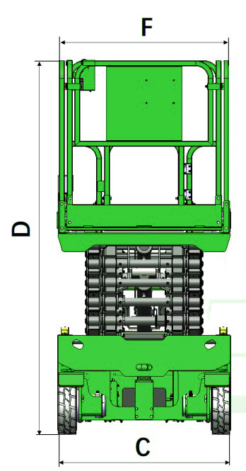 Чертёж подъёмника ACMG AC1012Li вид спереди
