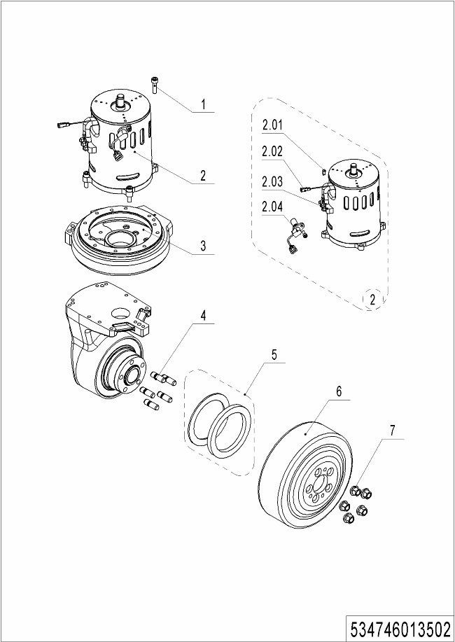page8 Рисунок - 02 Приводной блок 1.3квт(534746013502)