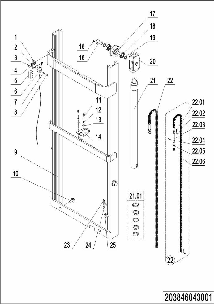 page23 Рисунок - 01 Одиночная мачта (203846043001) Продолжать