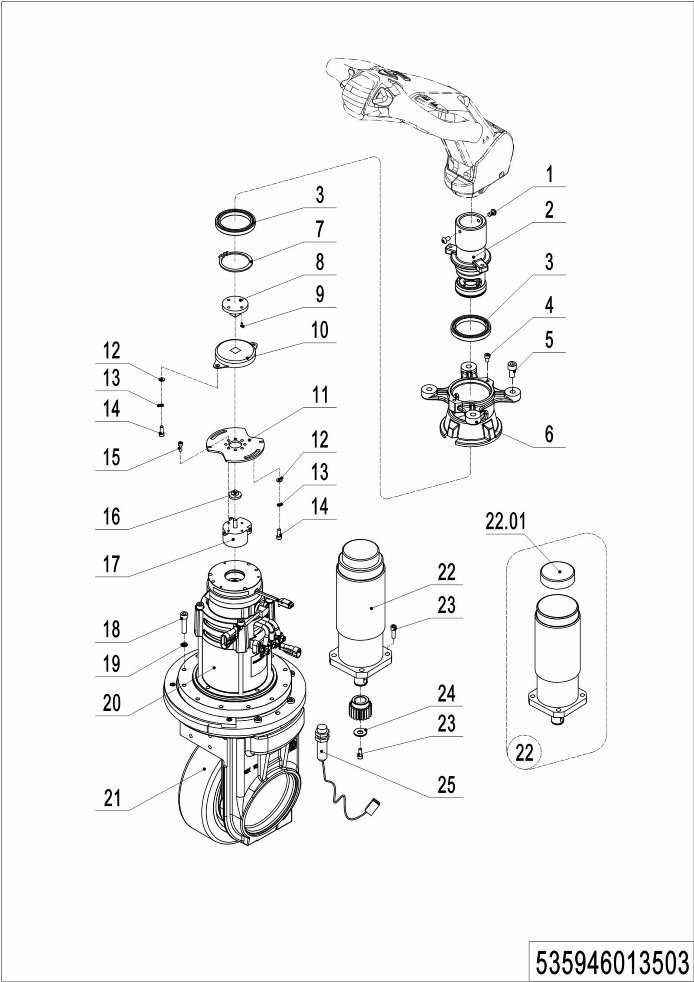 page12 Рисунок - 03 Приводной блок рулевого управления с усилителем (535946013503)