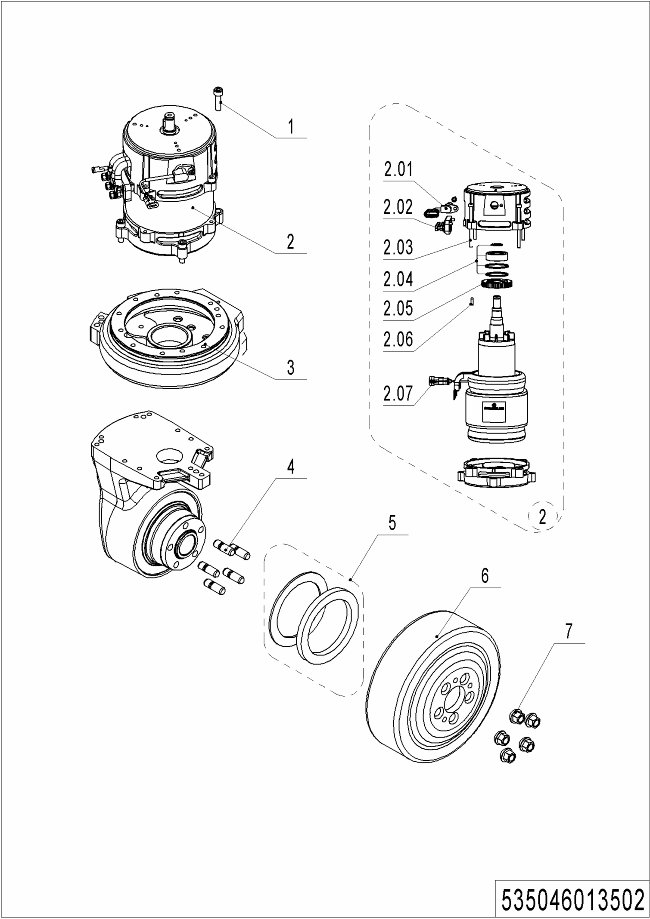 page8 Рисунок - 02 Приводной блок 1.7квт (535046013502)
