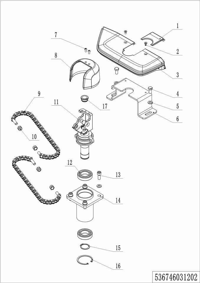 page34 Рисунок - 07 Ручное рулевое управление (Цепь) （536746031202）