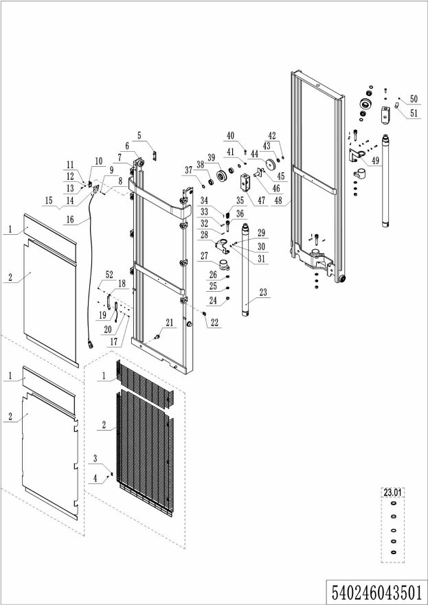page36 Рисунок - 01 Двухступенчатый свободный подъем мачты (540246043501)