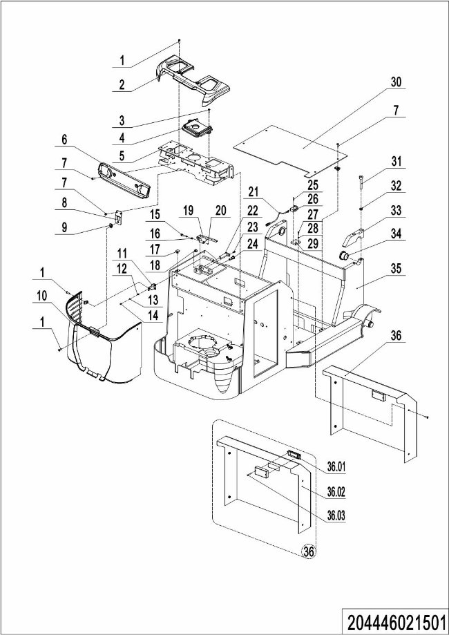 page22 Рисунок - 01 Шасси (204446021501) Продолжать
