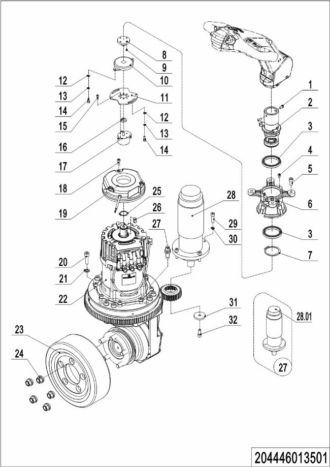 page8 Рисунок - 01 Приводной блок (204446013501) Продолжать