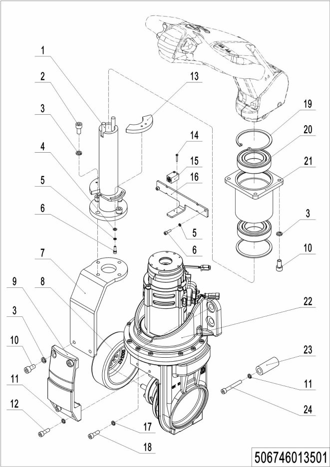 page6 Рисунок - 01 Приводной блок (Ручное рулевое управление) (506746013501)