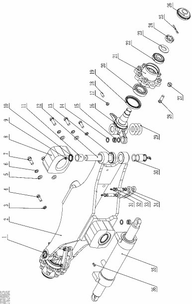page32 Рисунок - 255098501028 (белый)/Рулевая ось и установка(белый)