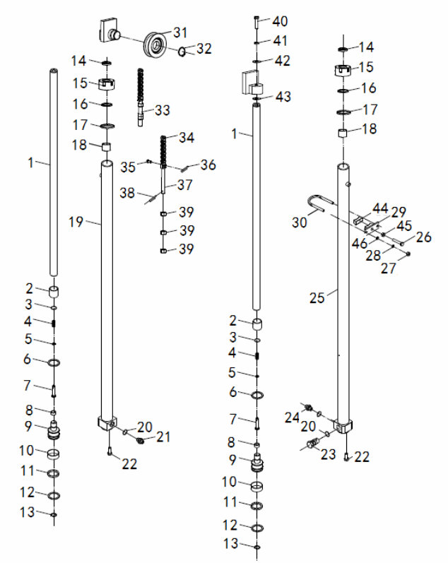 page237 Рисунок - Инжир79 Подъемный цилиндр（3.5T 3-сцена Полностью свободна）