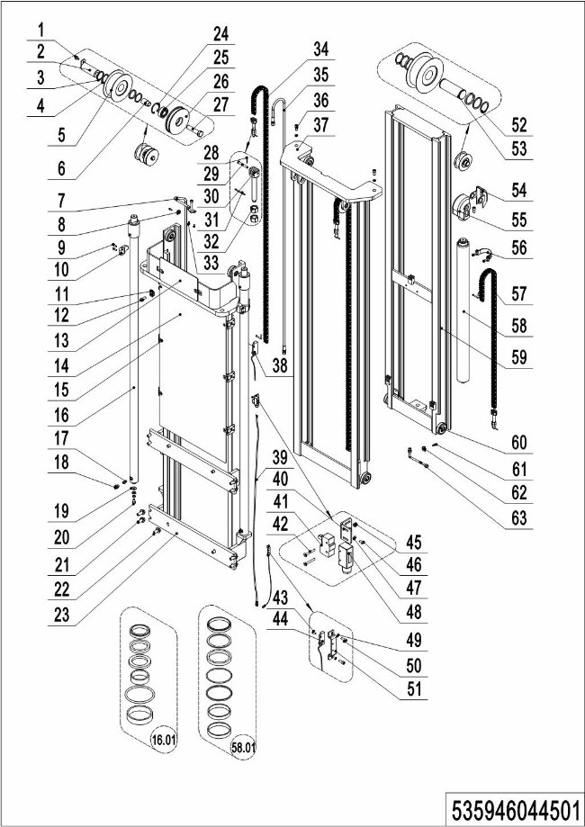 page64 Рисунок - 04 Тройная мачта с полным свободным подъемом (535946044501) Продолжение 3