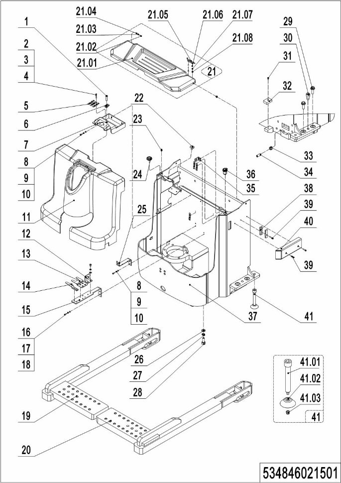 page30 Рисунок - 01 Шасси(534846021501)Продолжение