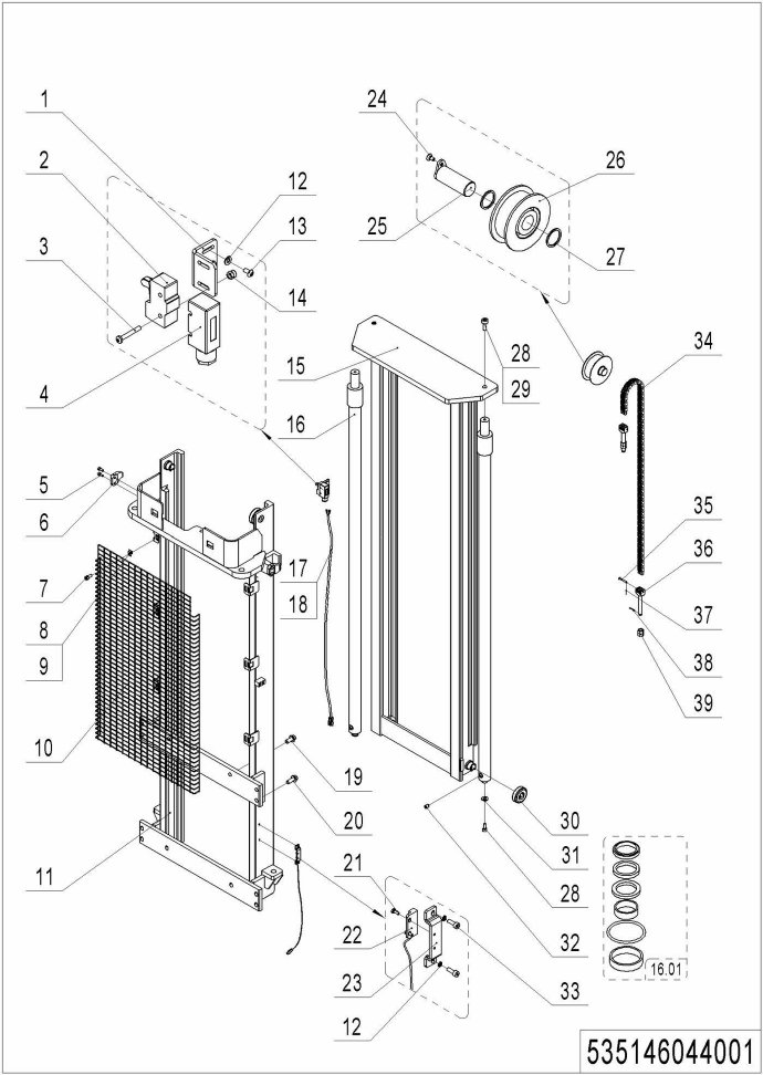 page42 Рисунок - 02Стандартный двухступенчатый подъем мачты(535146044001)Продолжение