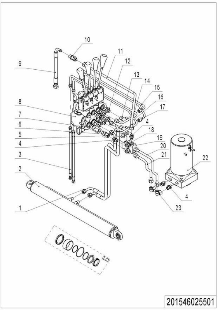 page12 Рисунок - 03 Гидравлический контур грузового автомобиля 4 (201546025501)