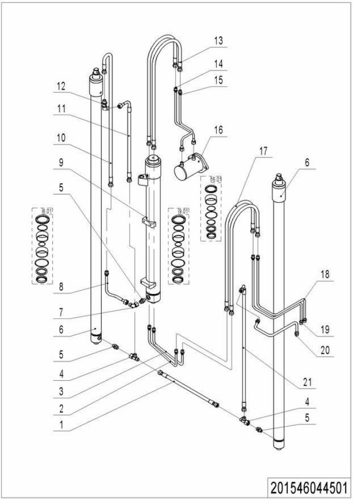 page26 Рисунок - 09 Гидравлический контур тройной мачты 3 (201546044501)