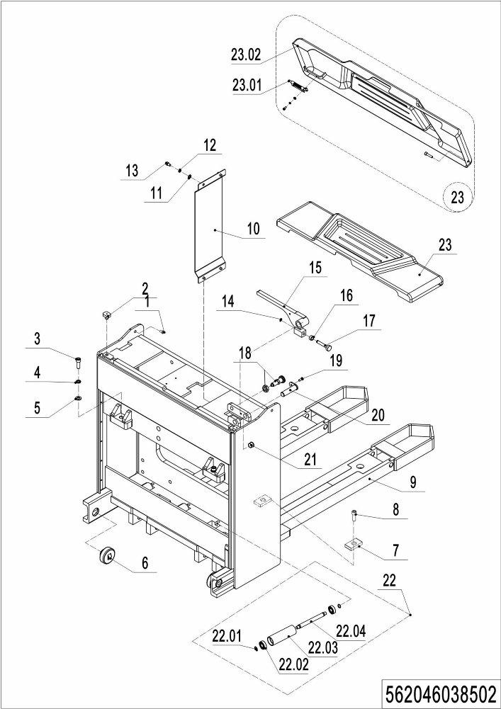 page20 Рисунок - 03 Шасси в сборе (в сторону) (562046038502)
