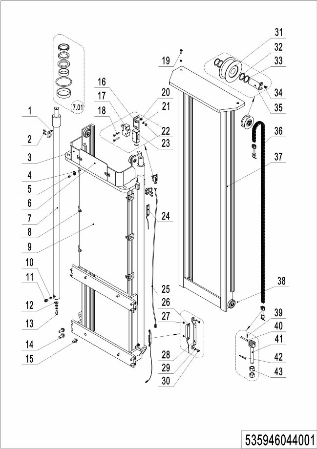 page26 Рисунок - 01 Стандартный двухступенчатый подъем мачты (535946044001)