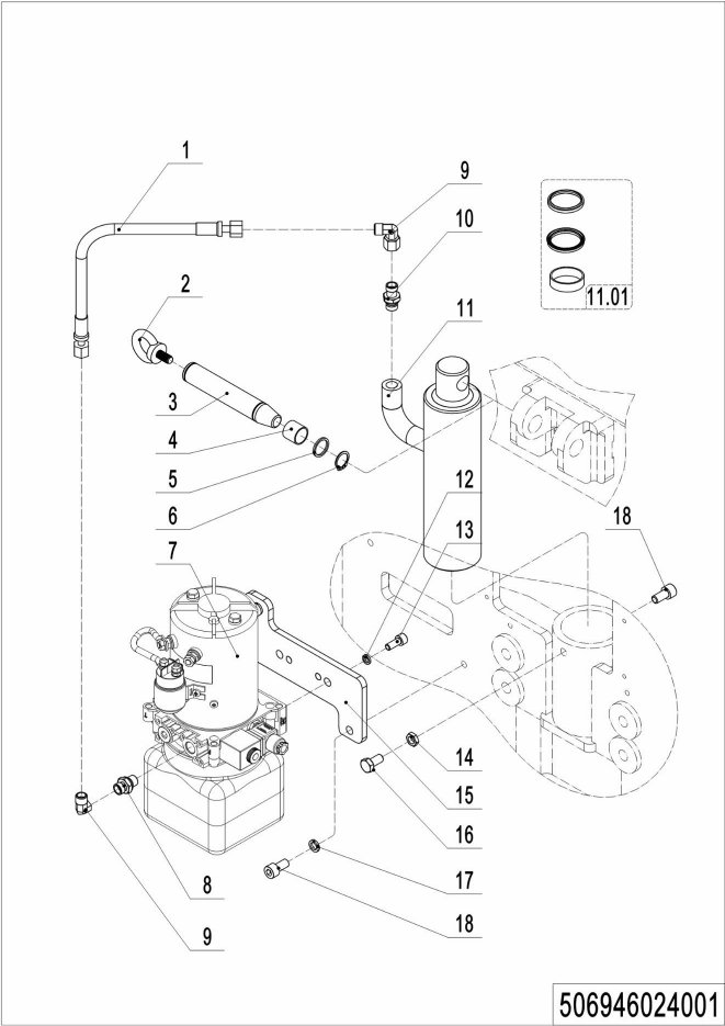 page13 Рисунок - 01 Гидравлический блок(506646024001)