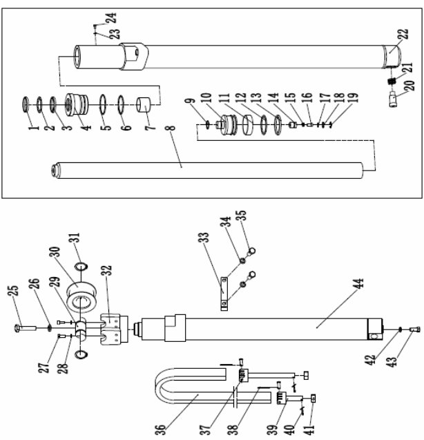 page129 Рисунок - Инжир. 45 Короткий подъемный цилиндр (двухступенчатый полный бесплатный)