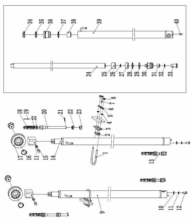 page141 Рисунок - Инжир. 48 Подъемный цилиндр(трехступенчатый полный бесплатный)