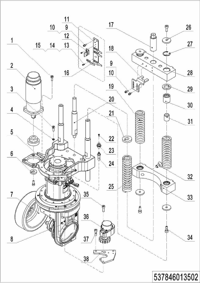 page6 Рисунок - 01 Привод в сборе (ПЕНОПОЛИСТИРОЛ) (537846013502)